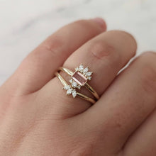 Topaz engagement ring set, imperial topaz alternative engagement ring