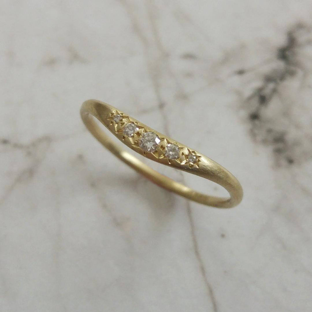 Vintage style diamond ring, unique diamond wedding ring, 14k gold and diamonds wedding band