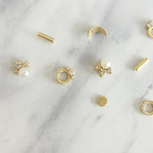 Diamond stud earrings, Diamond crown stud earrings, 14K gold dainty earrings, delicate everyday diamond earrings