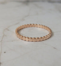 Delicate Rose gold wedding band, circles wedding band, beaded wedding ring, gold wedding band for women, thin gold ring, rose gold ring