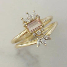 Topaz engagement ring set, imperial topaz alternative engagement ring
