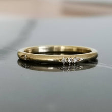Thin gold wedding band,  delicate diamond wedding ring