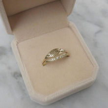 Vintage style rose gold Flora wedding ring set