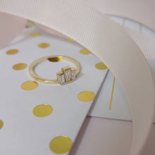 Unique Engagement ring for women, art deco wedding band, 14k gold engagement ring, deco style Engagement Ring, baguette diamonds ring