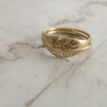 Vintage style diamond ring, unique diamond wedding ring, 14k gold and diamonds wedding band