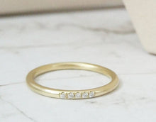 Thin gold wedding band, classic gold wedding band, delicate diamond wedding ring for women, 14k gold wedding band, thin gold ring for women