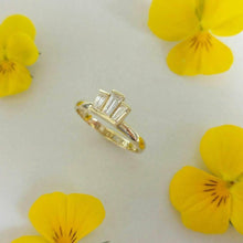 Unique Engagement ring for women, art deco wedding band, 14k gold zircon engagement ring, deco style Engagement Ring, diamond simulant ring