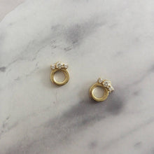 Diamond stud earrings, Diamond crown stud earrings, 14K gold dainty earrings, delicate everyday diamond earrings