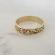 Art deco wedding ring, 14k Gold art deco style wedding band for women
