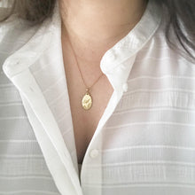 14k gold flower necklace, vintage style oval pendant, unique personalized pendant, floral engraving necklace