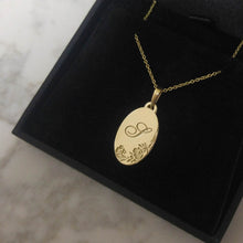 Orchids necklace, 14k gold orchid flower necklace, unique personalized pendant, floral engraving necklace