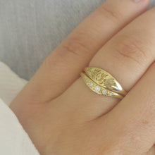 Vintage style engagement and wedding rings, unique diamond wedding ring set, unique engagement and wedding ring set, 14k floral wedding ring