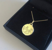 Gold flower pendant, floral necklace, 14K gold necklace for women, vintage style flowers necklace, flowers pendant, unique flower pendant