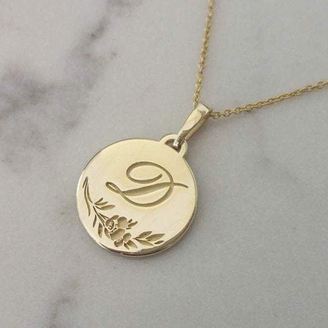 Personalized Necklace, 14k gold Initial necklace, personalized holiday gift, Monogram necklace, unique personalized pendant
