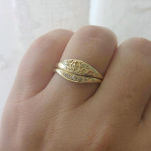 Vintage style engagement and wedding rings, Cognac diamonds engagement ring, unique engagement and wedding ring set, 14k floral wedding ring