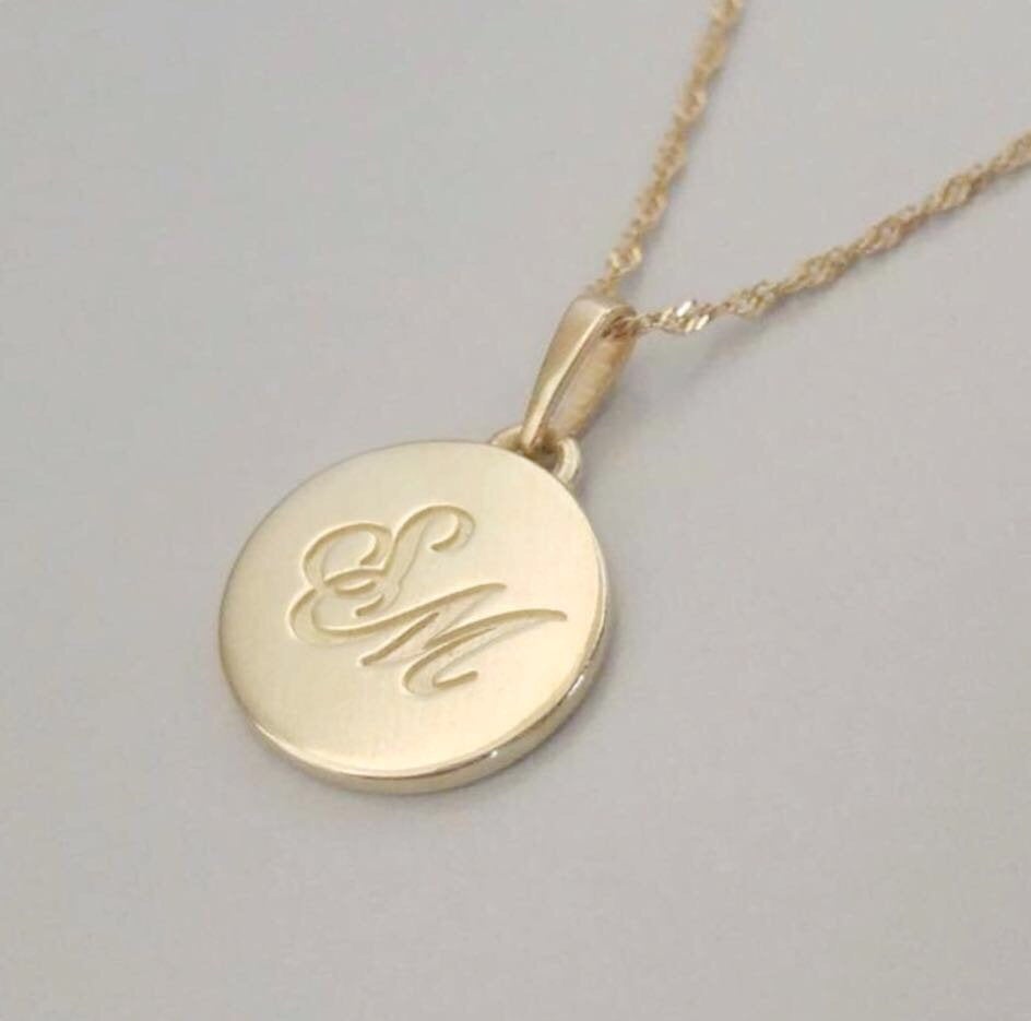 Personalized Necklace, 14k gold Initial necklace, personalized holiday gift, Monogram necklace , personalized Valentine's day gift
