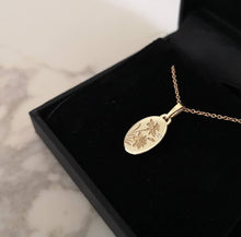 Mini Daffodil necklace, 14k gold vintage style birth flower pendant
