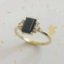 Tourmaline engagement ring, unique tourmaline ring, emerald cut ring, alternative engagement ring
