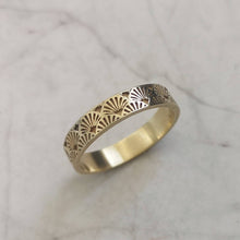 Art deco wedding ring, 14k Gold art deco style wedding band for women