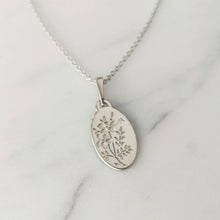 Floral necklace, 14k gold vintage style oval pendant, personalized pendant, birthstone charm necklace, violets necklace