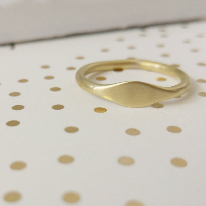 Gold Signet Ring, Wide Flat top customized, Unique Wedding band for women - Unique wedding ring, 14K Gold wedding ring - gold wedding band