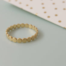 Unique Wedding Ring, Flat circles wedding band, 14k gold wedding ring, gold wedding band , Simple wedding ring, gold dotted wedding ring