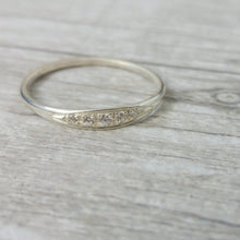 Delicate Engagement ring, elegant and unique engagement ring, 14k white gold diamond ring, vintage style engagement ring