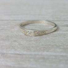 Delicate Engagement ring, elegant and unique engagement ring, 14k white gold diamond ring, deco style engagement ring