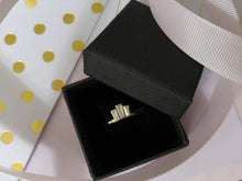 Unique Engagement ring for women, art deco wedding band, 14k gold engagement ring, deco style Engagement Ring, baguette diamonds ring